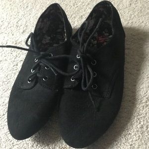 Black suede shoes